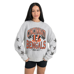 Cincinnati Bengals Gameday Couture Women's Resilience Relaxed Rhinestone Pullover Sweatshirt | NFL Hot