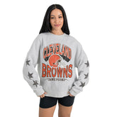 Cleveland Browns Gameday Couture Women's Resilience Relaxed Rhinestone Pullover Sweatshirt | NFL Online