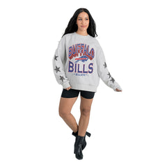 Buffalo Bills Gameday Couture Women's Resilience Relaxed Rhinestone Pullover Sweatshirt | NFL Outlet