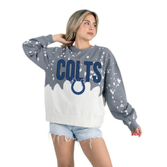 Indianapolis Colts Gameday Couture Women's Oversized Faded Wash Tri-Blend Pullover Sweatshirt | NFL Near me