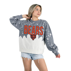 Chicago Bears Gameday Couture Women's Oversized Faded Wash Tri-Blend Pullover Sweatshirt | NFL On sale