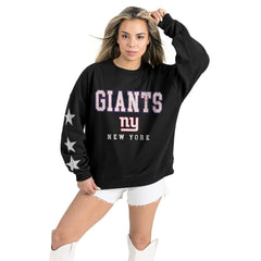 New York Giants Gameday Couture Women's Velocity Relaxed Rhinestone Pullover Sweatshirt | NFL US