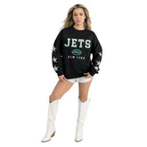 New York Jets Gameday Couture Women's Velocity Relaxed Rhinestone Pullover Sweatshirt | NFL Online