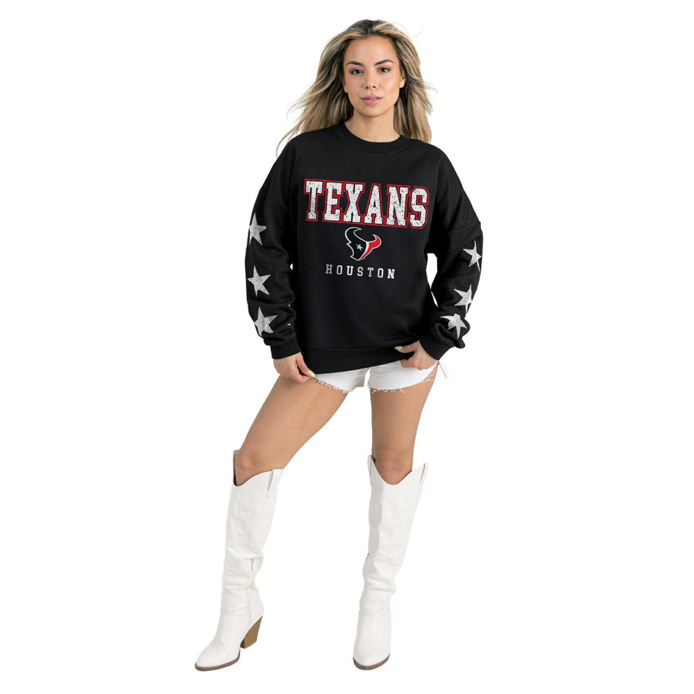 Houston Texans Gameday Couture Women's Velocity Relaxed Rhinestone Pullover Sweatshirt | NFL On sale