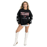 Houston Texans Gameday Couture Women's Velocity Relaxed Rhinestone Pullover Sweatshirt | NFL On sale