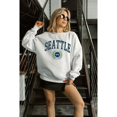 Seattle Seahawks Gameday Couture Women's Traditional Logo Oversized Premium Fleece Pullover Sweatshirt | NFL Online