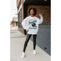 Jacksonville Jaguars Gameday Couture Women's Home Turf Oversized Premium Fleece Pullover Sweatshirt | NFL Hot