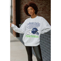 Seattle Seahawks Gameday Couture Women's Home Turf Oversized Premium Fleece Pullover Sweatshirt | NFL Hot