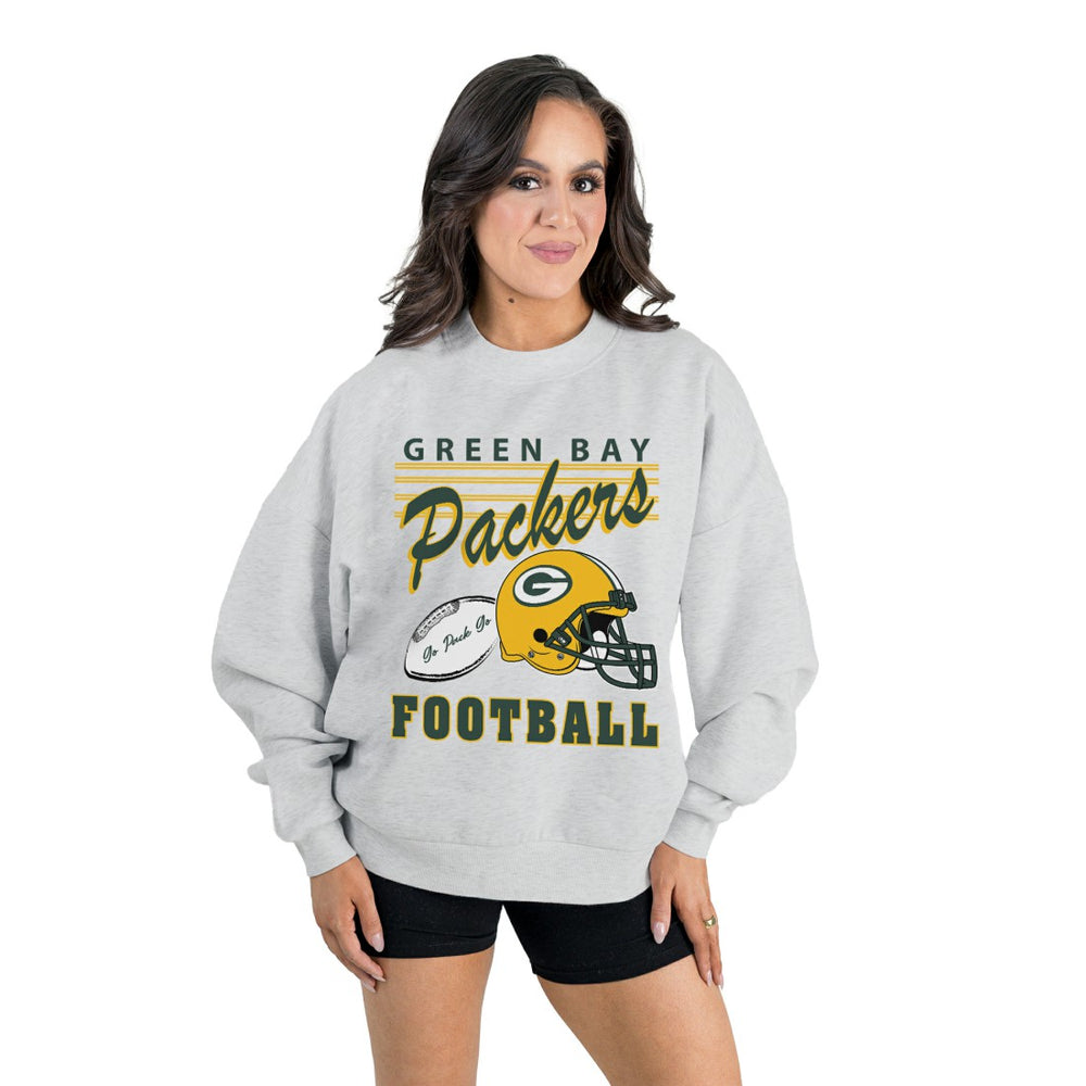 Green Bay Packers Gameday Couture Women's Home Turf Oversized Premium Fleece Pullover Sweatshirt | NFL Hot