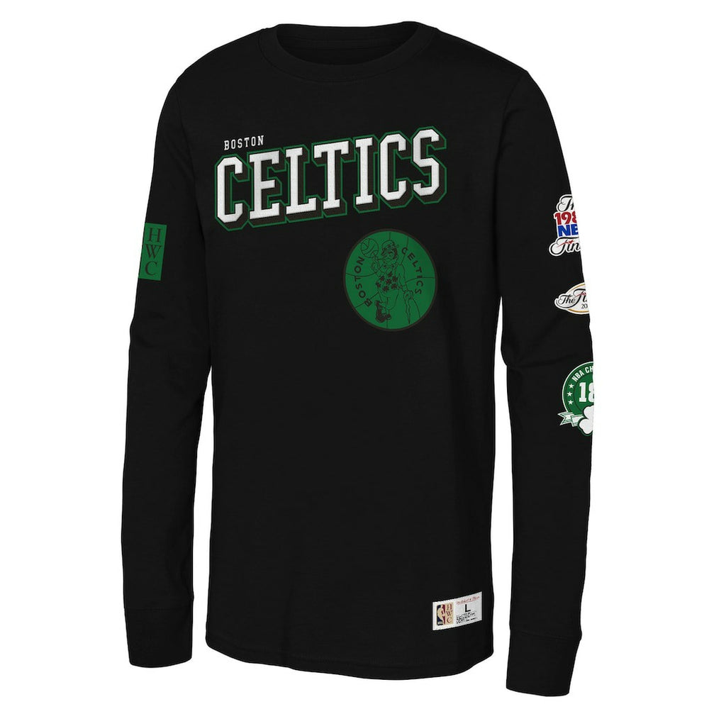 Black Boston Celtics Youth Hardwood Classics Training Camp Long Sleeve T-Shirt | NBA