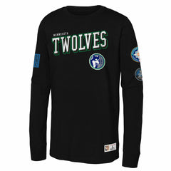 Black Minnesota Timberwolves Youth Hardwood Classics Training Camp Long Sleeve T-Shirt | NBA