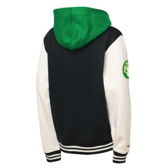 Black Boston Celtics Youth Hardwood Classics Courtside Fleece Full-Snap Hoodie Jacket | NBA