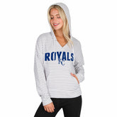 Kansas City Royals Concepts Sport Women's Liftoff Striped V-Neck Hoodie - MLB Hoodies