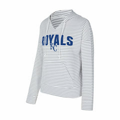 Kansas City Royals Concepts Sport Women's Liftoff Striped V-Neck Hoodie - MLB Hoodies