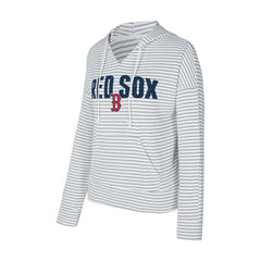 Boston Red Sox Concepts Sport Women's Liftoff Striped V-Neck Hoodie - MLB Hoodies