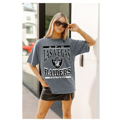 Las Vegas Raiders Gameday Couture Women's Oversized Classic Grind Washed T-Shirt | NFL New