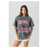 Arizona Cardinals Gameday Couture Women's Oversized Classic Grind Washed T-Shirt | NFL New