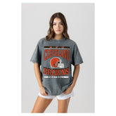 Cleveland Browns Gameday Couture Women's Oversized Classic Grind Washed T-Shirt | NFL Online