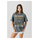 New Orleans Saints Gameday Couture Women's Oversized Classic Grind Washed T-Shirt | NFL Near me
