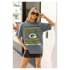 Green Bay Packers Gameday Couture Women's Oversized Classic Grind Washed T-Shirt | NFL Hot