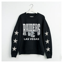 Las Vegas Raiders Gameday Couture Women's Pure Victory Rhinestud Star-Sleeve Pullover Sweatshirt | NFL On sale