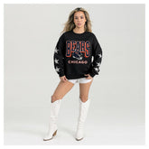 Chicago Bears Gameday Couture Women's Pure Victory Rhinestud Star-Sleeve Pullover Sweatshirt | NFL New