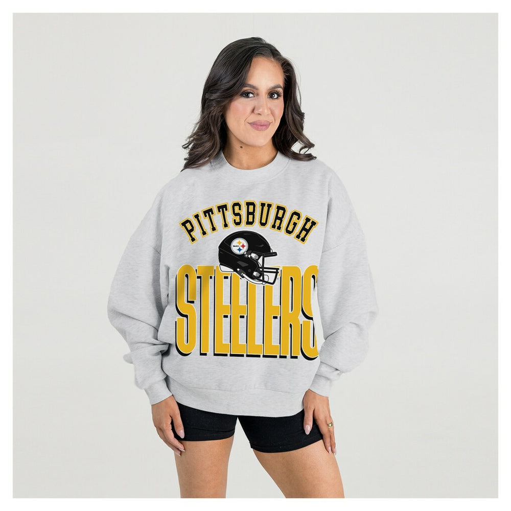 Pittsburgh Steelers Gameday Couture Women's Fierce Focus Premium Oversized Fleece Pullover Sweatshirt | NFL Near me