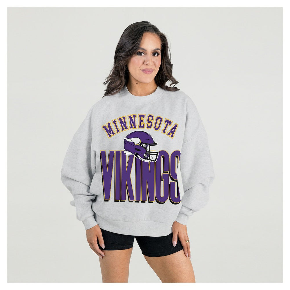 Minnesota Vikings Gameday Couture Women's Fierce Focus Premium Oversized Fleece Pullover Sweatshirt | NFL Discount