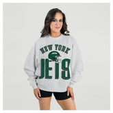 New York Jets Gameday Couture Women's Fierce Focus Premium Oversized Fleece Pullover Sweatshirt | NFL Hot