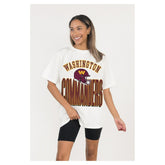 Washington Commanders Gameday Couture Women's Oversized Classic Fierce Focus T-Shirt | NFL Near me