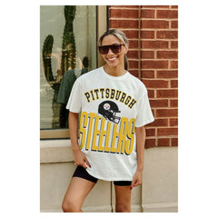 Pittsburgh Steelers Gameday Couture Women's Oversized Classic Fierce Focus T-Shirt | NFL US