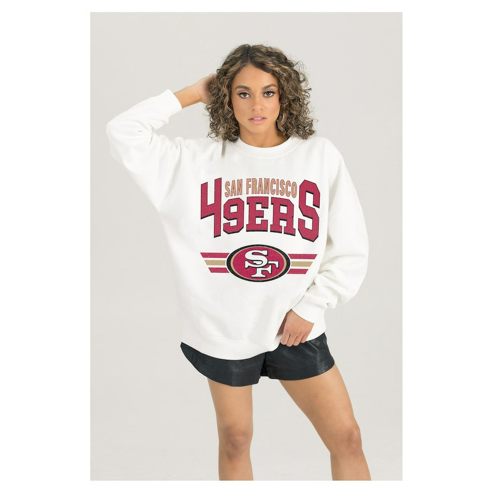 San Francisco 49ers Gameday Couture Women's Swift Strike Premium Oversized Fleece Pullover Sweatshirt | NFL New