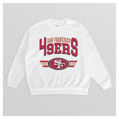 San Francisco 49ers Gameday Couture Women's Swift Strike Premium Oversized Fleece Pullover Sweatshirt | NFL New
