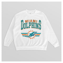 Miami Dolphins Gameday Couture Women's Swift Strike Premium Oversized Fleece Pullover Sweatshirt | NFL New