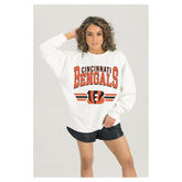 Cincinnati Bengals Gameday Couture Women's Swift Strike Premium Oversized Fleece Pullover Sweatshirt | NFL Outlet