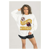 Washington Commanders Gameday Couture Women's Oversized Hard Earned Premium Fleece Pullover Sweatshirt | NFL New