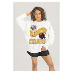 Washington Commanders Gameday Couture Women's Oversized Hard Earned Premium Fleece Pullover Sweatshirt | NFL New
