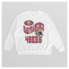 San Francisco 49ers Gameday Couture Women's Oversized Hard Earned Premium Fleece Pullover Sweatshirt | NFL Sale