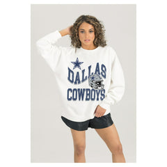 Dallas Cowboys Gameday Couture Women's Oversized Hard Earned Premium Fleece Pullover Sweatshirt | NFL Discount