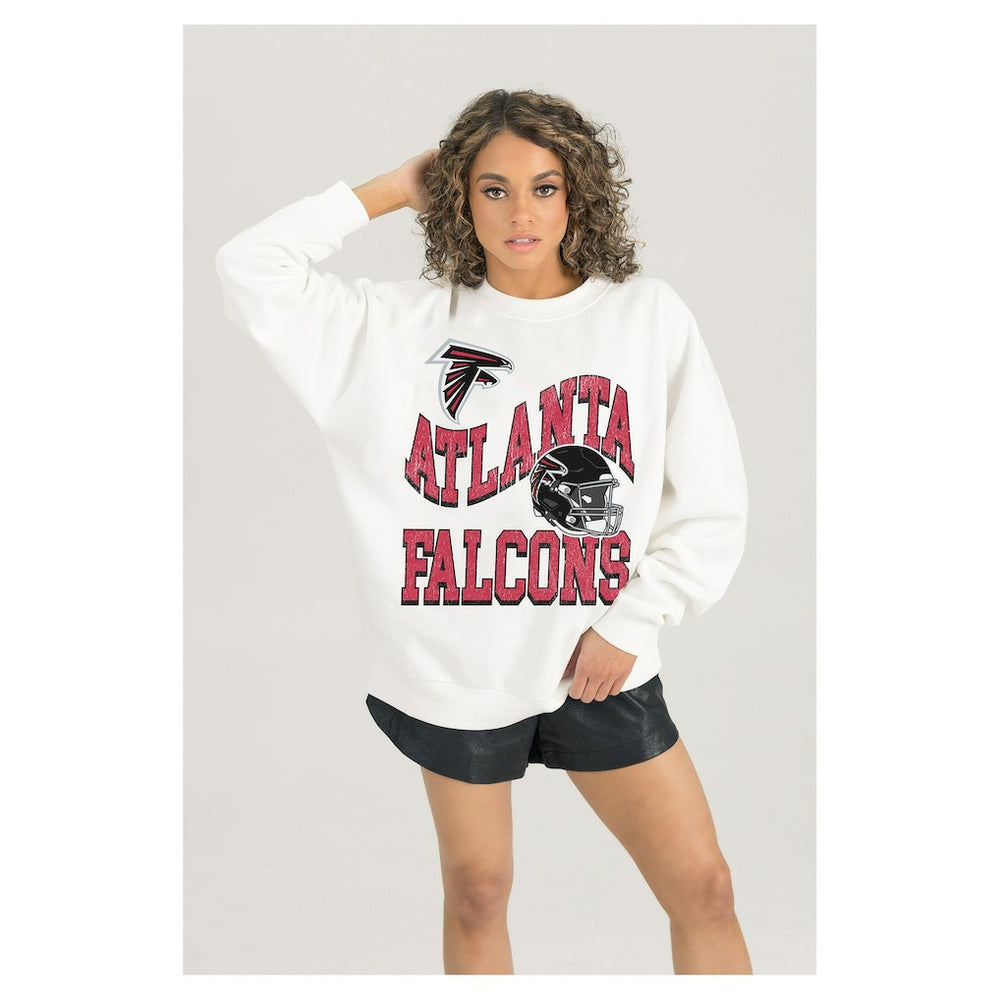 Atlanta Falcons Gameday Couture Women's Oversized Hard Earned Premium Fleece Pullover Sweatshirt | NFL US