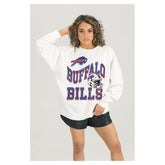Buffalo Bills Gameday Couture Women's Oversized Hard Earned Premium Fleece Pullover Sweatshirt | NFL New