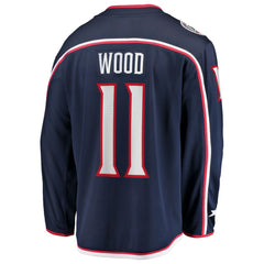 Miles Wood Columbus Blue Jackets Fanatics Home Breakaway Jersey - NHL Jerseys