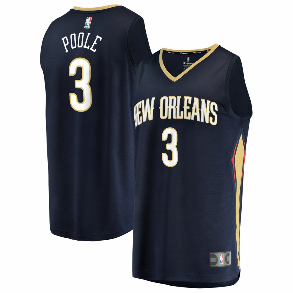 Navy Jordan Poole New Orleans Pelicans Fast Break Replica Jersey | NBA