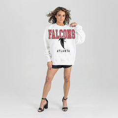 Atlanta Falcons Gameday Couture Women's Classic Sunday Drives Oversized Premium Fleece Pullover Sweatshirt | NFL New