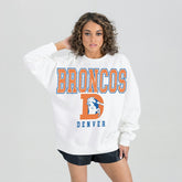 Denver Broncos Gameday Couture Women's Classic Sunday Drives Oversized Premium Fleece Pullover Sweatshirt | NFL Sale