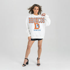 Denver Broncos Gameday Couture Women's Classic Sunday Drives Oversized Premium Fleece Pullover Sweatshirt | NFL Sale
