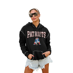 New England Patriots Gameday Couture Women's Studded Pullover Hoodie | NFL New