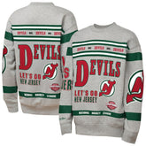 New Jersey Devils Mitchell & Ness Youth Allover Print Fleece Crewneck Sweatshirt - NHL Sweatshirts