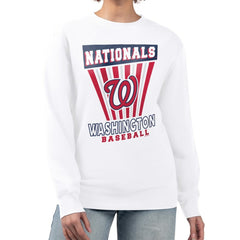 Washington Nationals Starter Women's Poster Print Team Fleece Pullover Sweatshirt - MLB Pullover