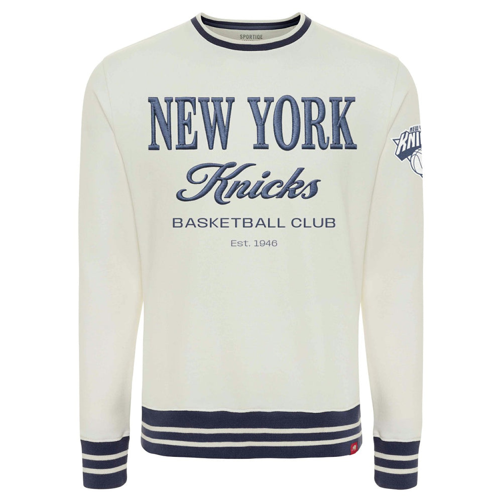 Cream New York Knicks Sportiqe Unisex Athletic Club Collection Ellington Premium Sweatshirt | NBA